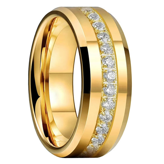 Ice & Gold 8mm Eternity Ring (Unisex)