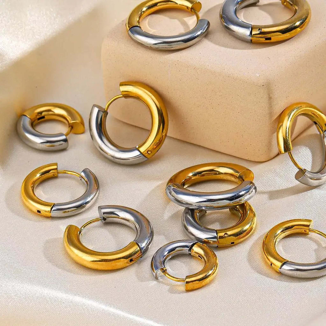 Two Tone Hoop Earrings