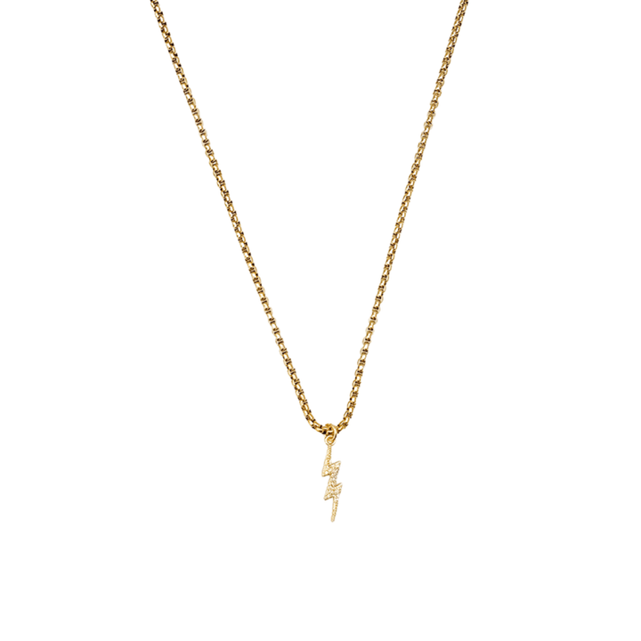 Lightning Bolt Pendant Necklace (Gold)