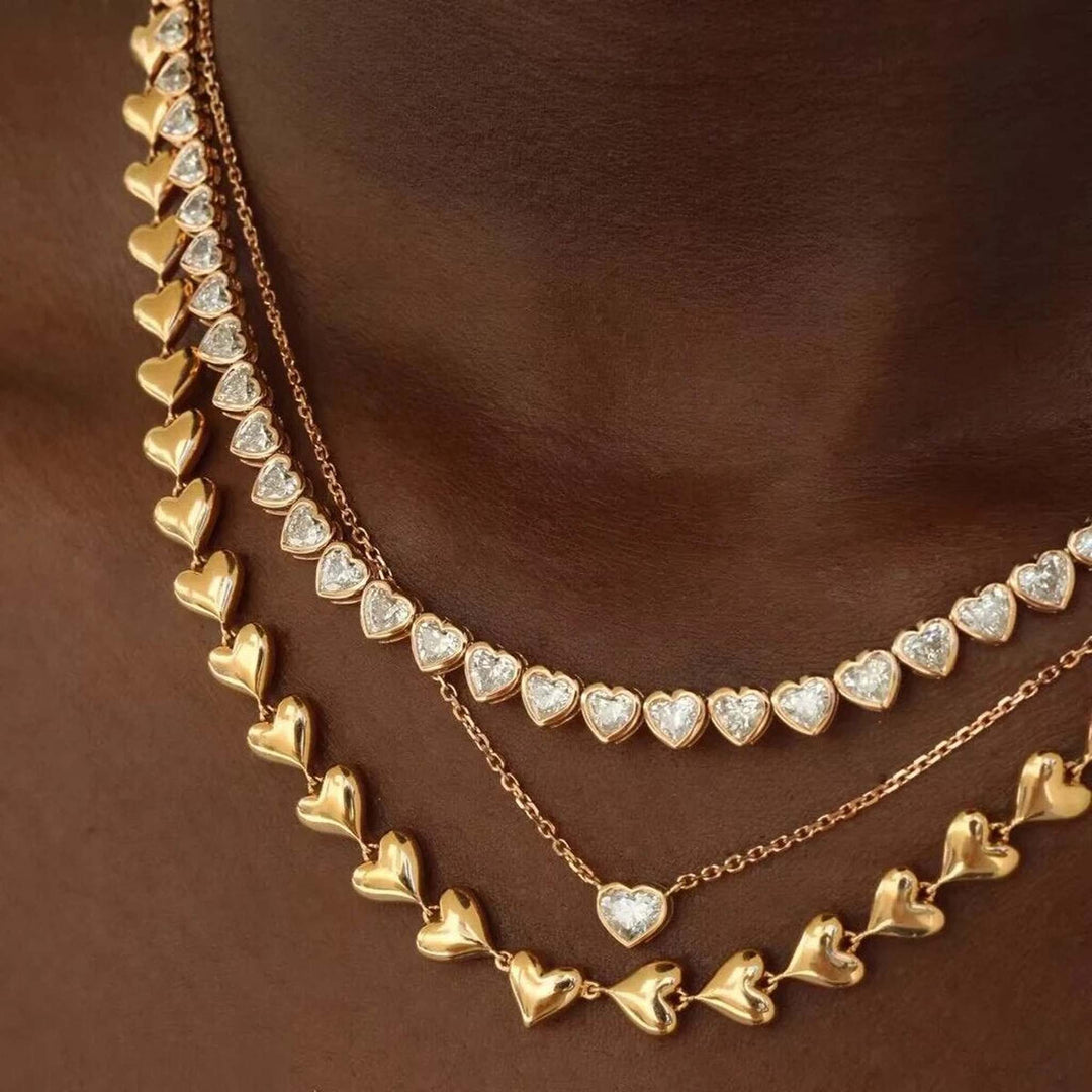 I Heart You Tennis Necklace (Gold)