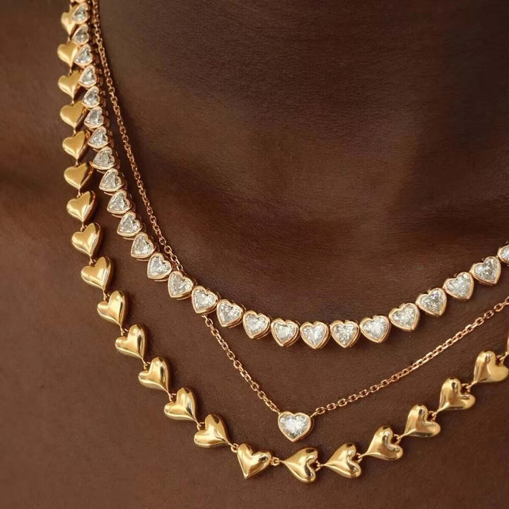 I Heart You Tennis Necklace (Gold)
