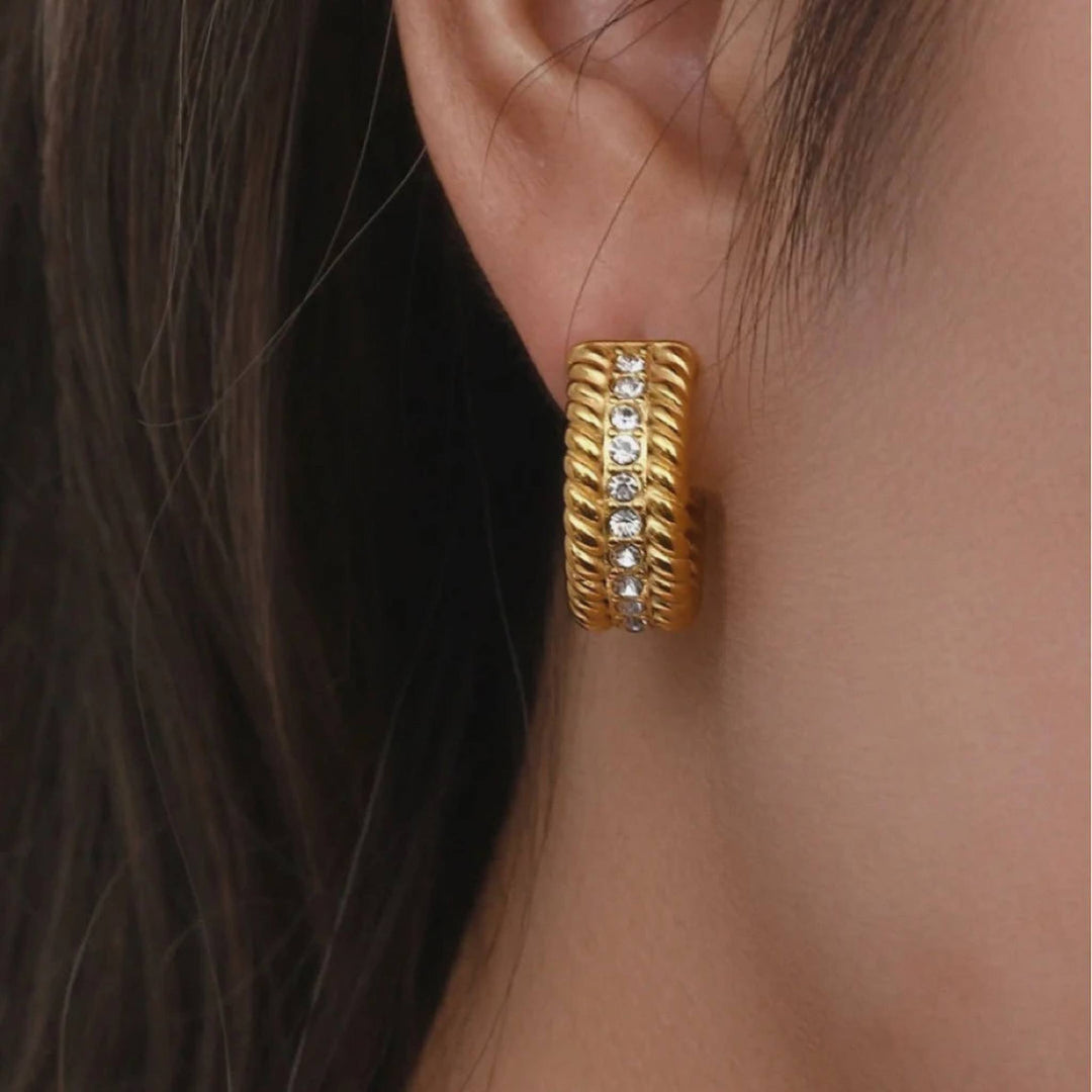 Pave Hoop Earrings