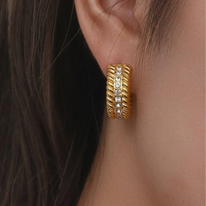 Pave Hoop Earrings