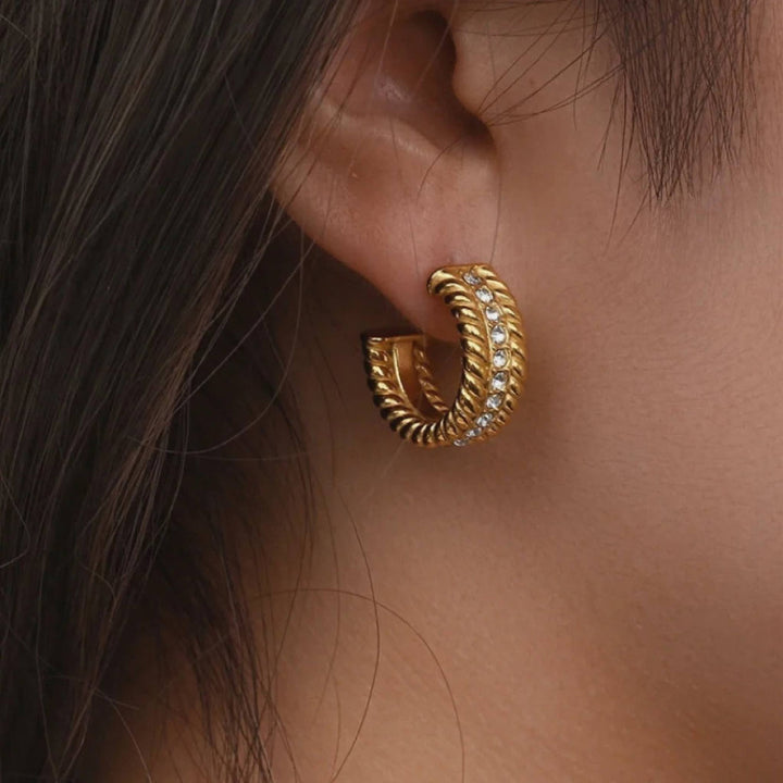 Pave Hoop Earrings