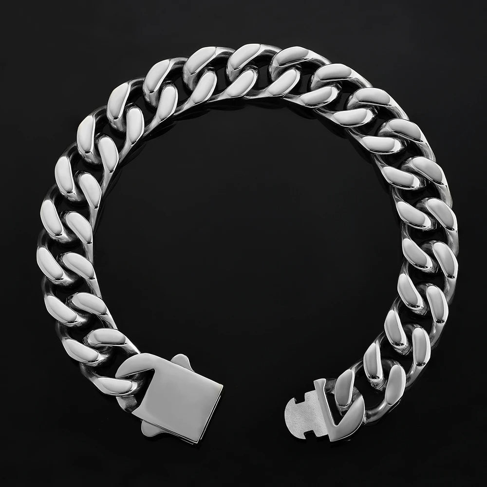White Gold 12mm Miami Cuban Link Bracelet