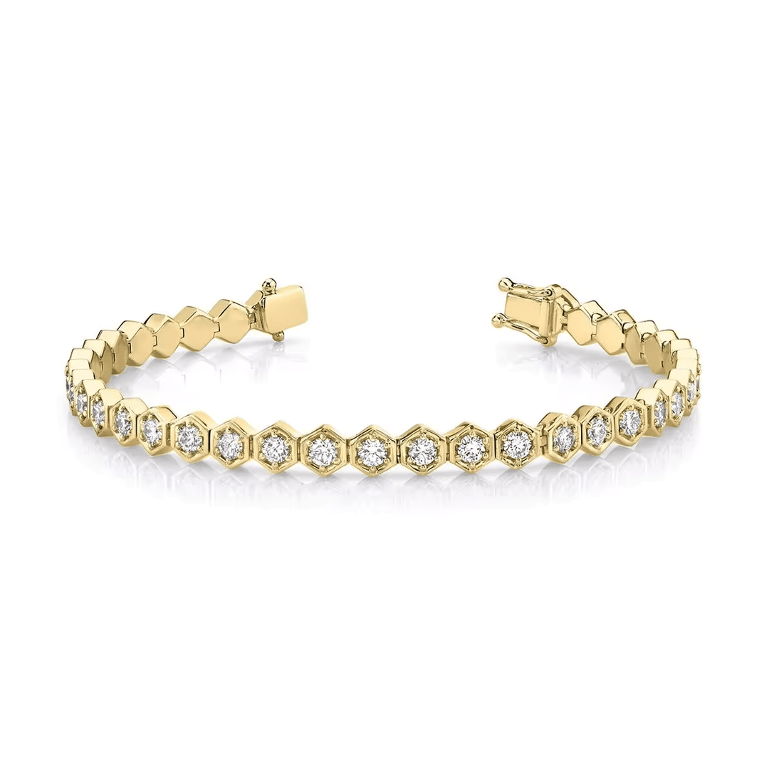 Hexagon Bezel Tennis Bracelet