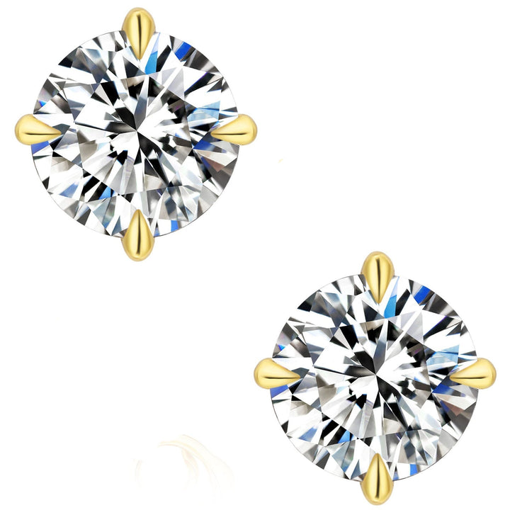 Gold Stud Diamond Earrings