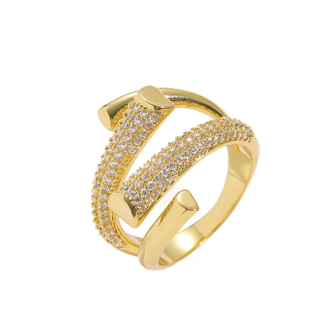 Pave Claw Adjustable Ring