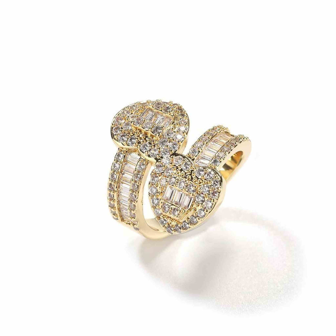 Gold Heart Baguette Ring