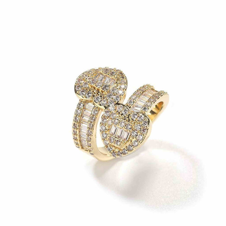 Gold Heart Baguette Ring