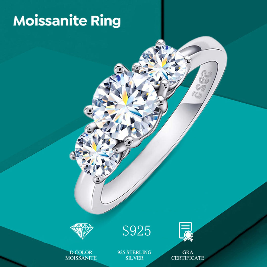 1 Carat Three Stone White Gold Diamond Ring