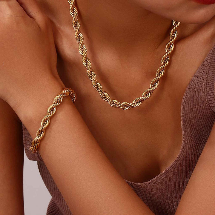 6mm Rope Necklace & Bracelet Set
