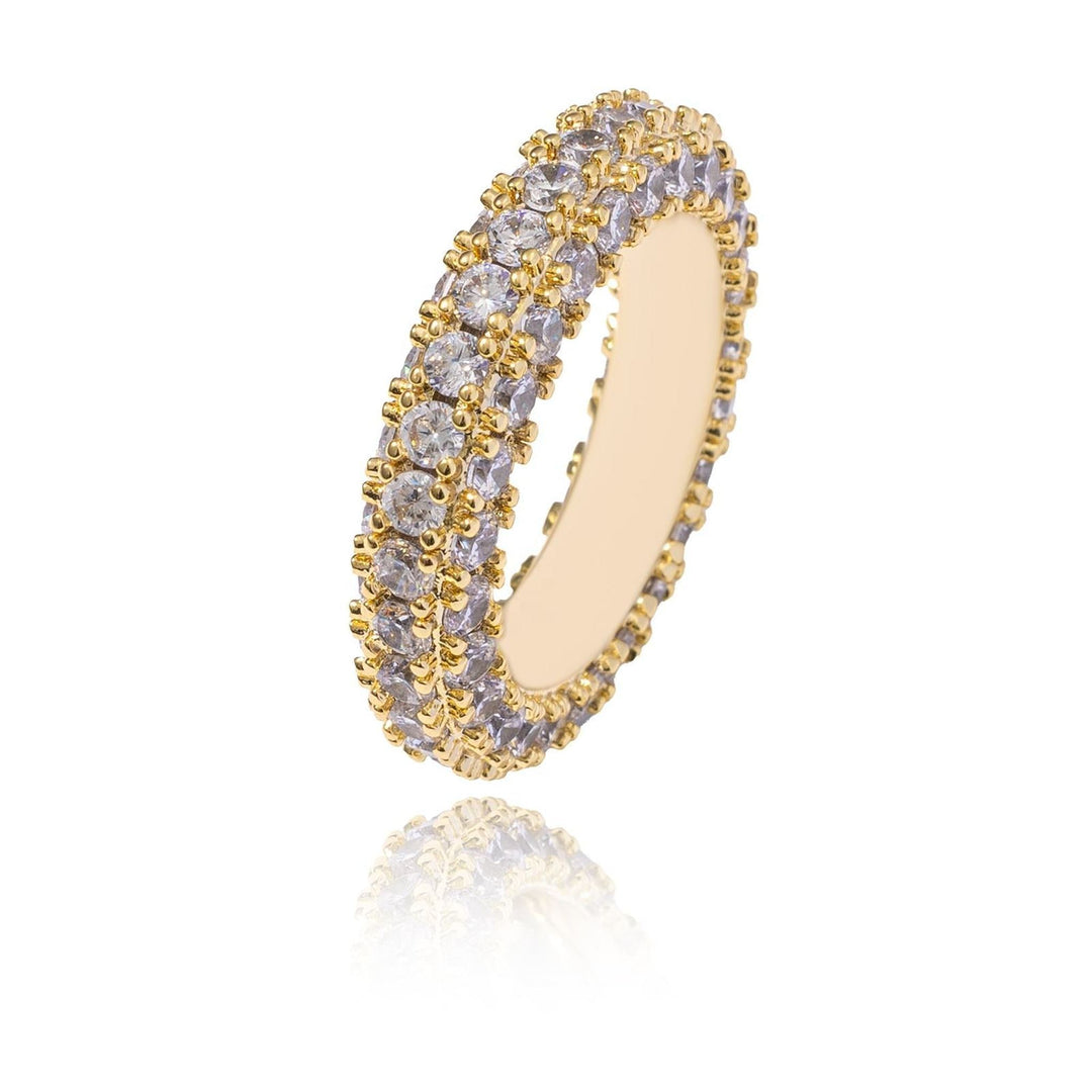 3 Sided Diamond Eternity Gold Band