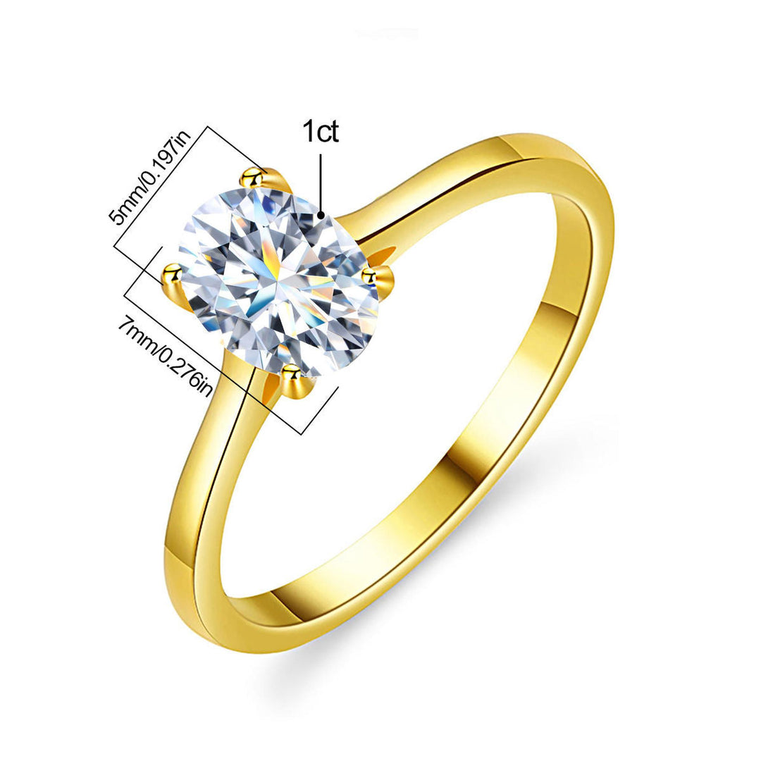 1 Carat Oval Cut Gold Diamond Ring