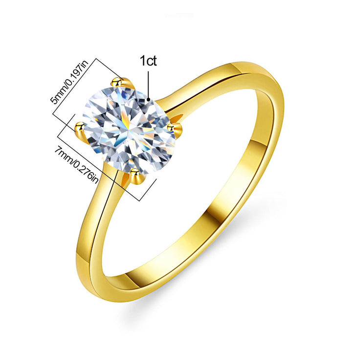 1 Carat Oval Cut Gold Diamond Ring