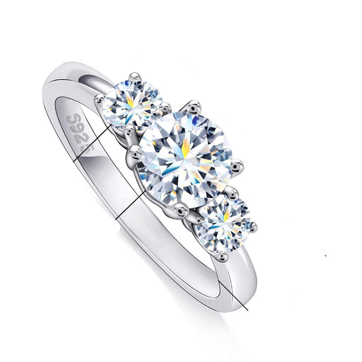 1 Carat Three Stone White Gold Diamond Ring