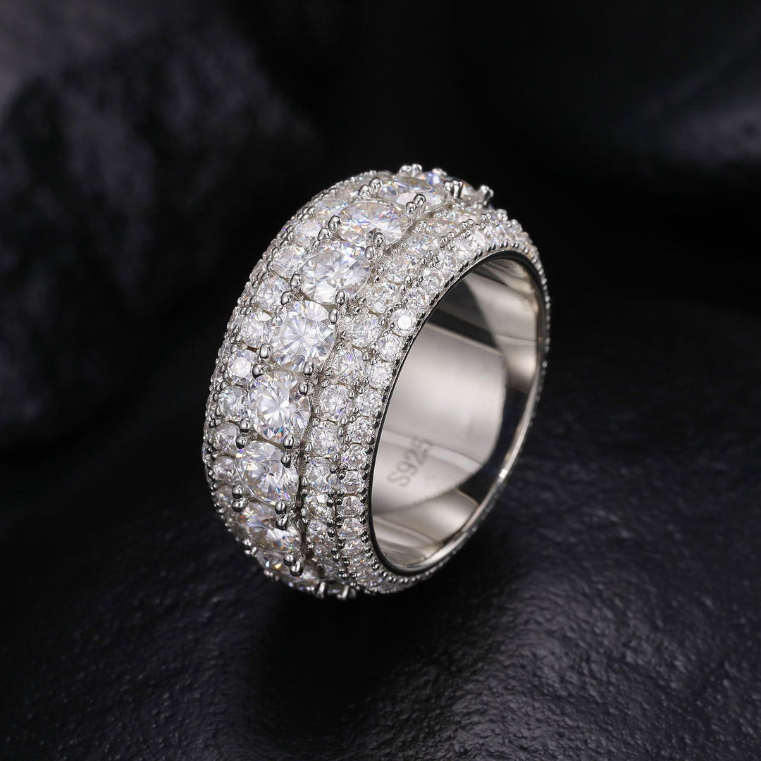 Ice Gold Moissanite Diamond Ring White Gold