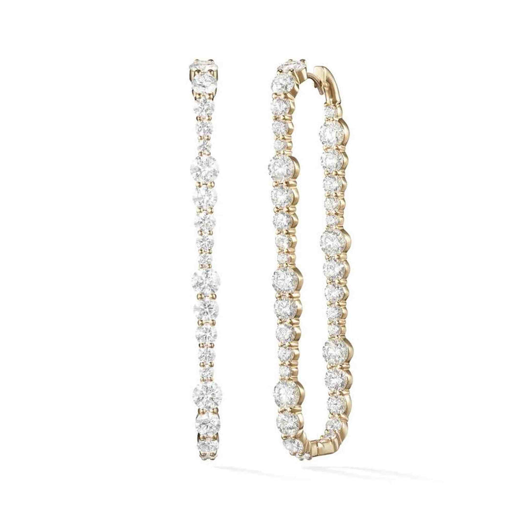 Pave Square Hoop Earrings