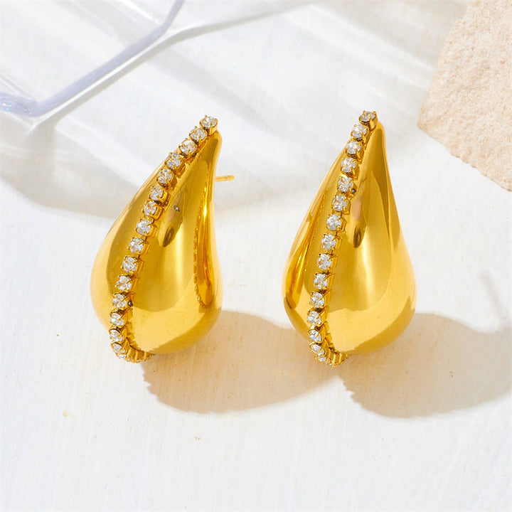 Ice & Gold Tear Drop Earrings