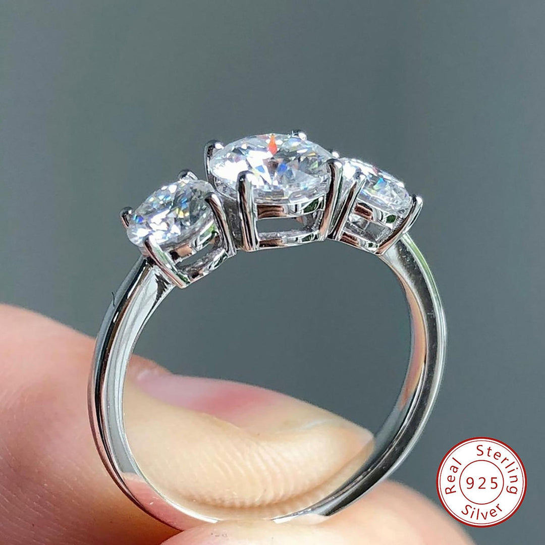 1 Carat Three Stone White Gold Diamond Ring