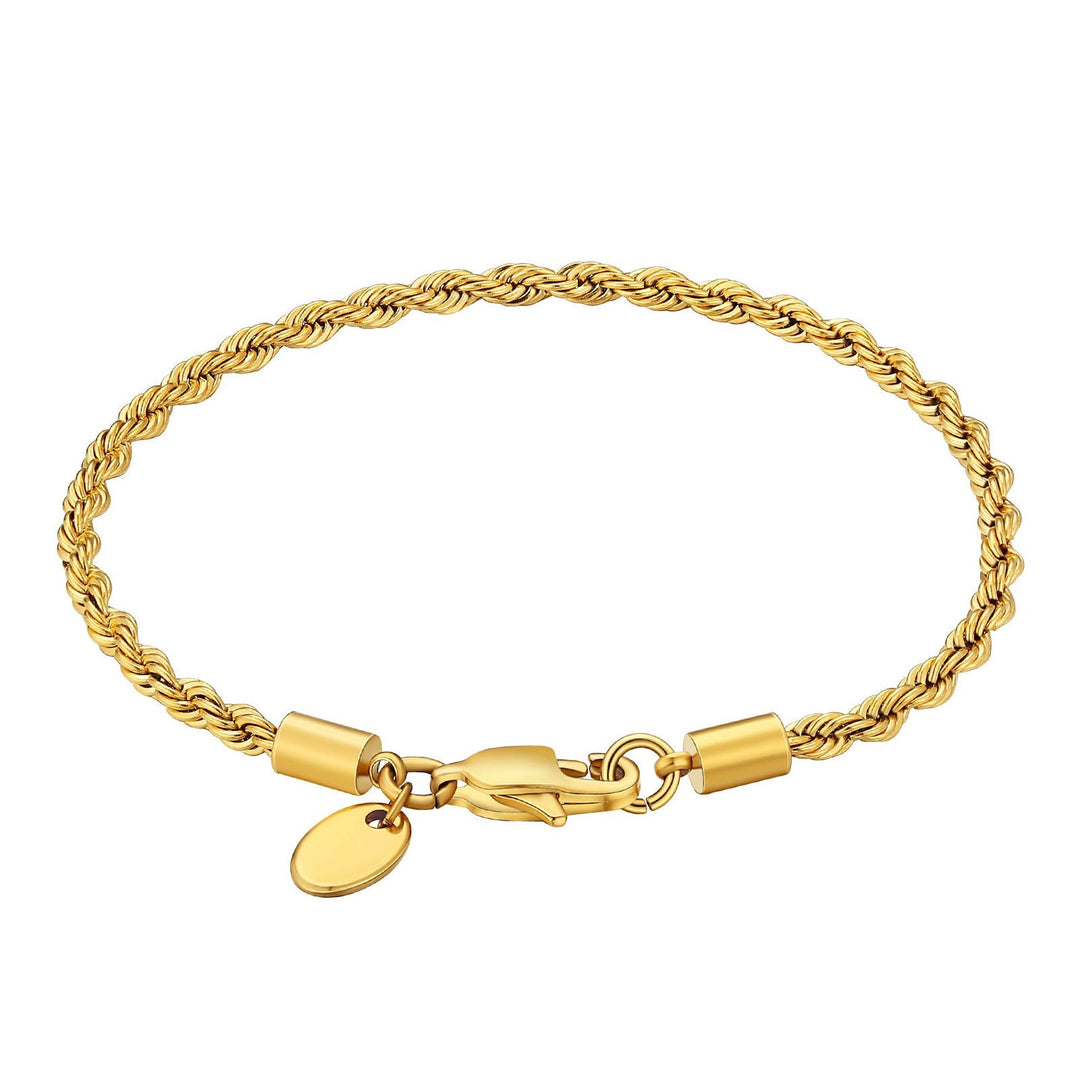 3mm Gold Rope Bracelet