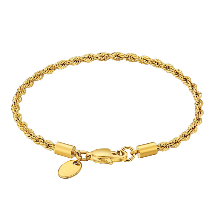 3mm Gold Rope Bracelet