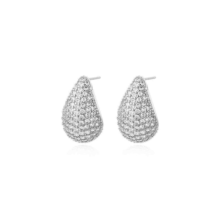 White Gold Pave Teardrop Earrings