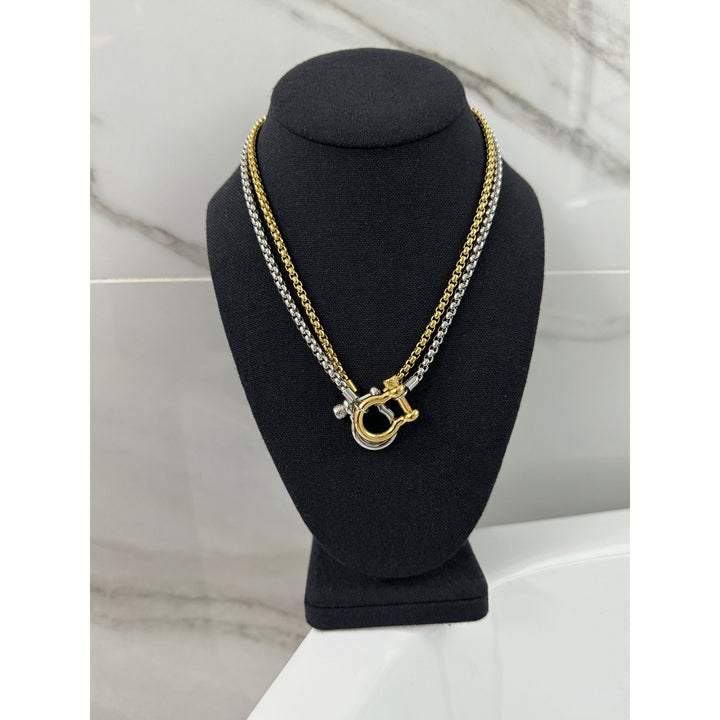 Double the Horseshoe Necklace Stack