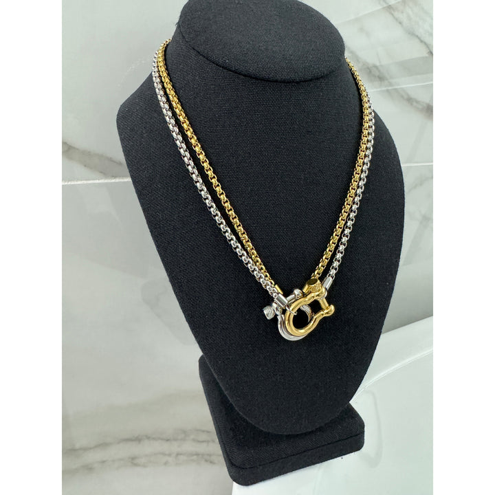 Double the Horseshoe Necklace Stack