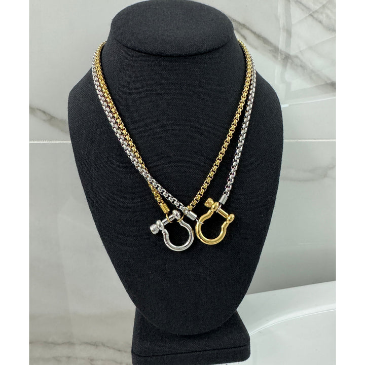 Double the Horseshoe Necklace Stack