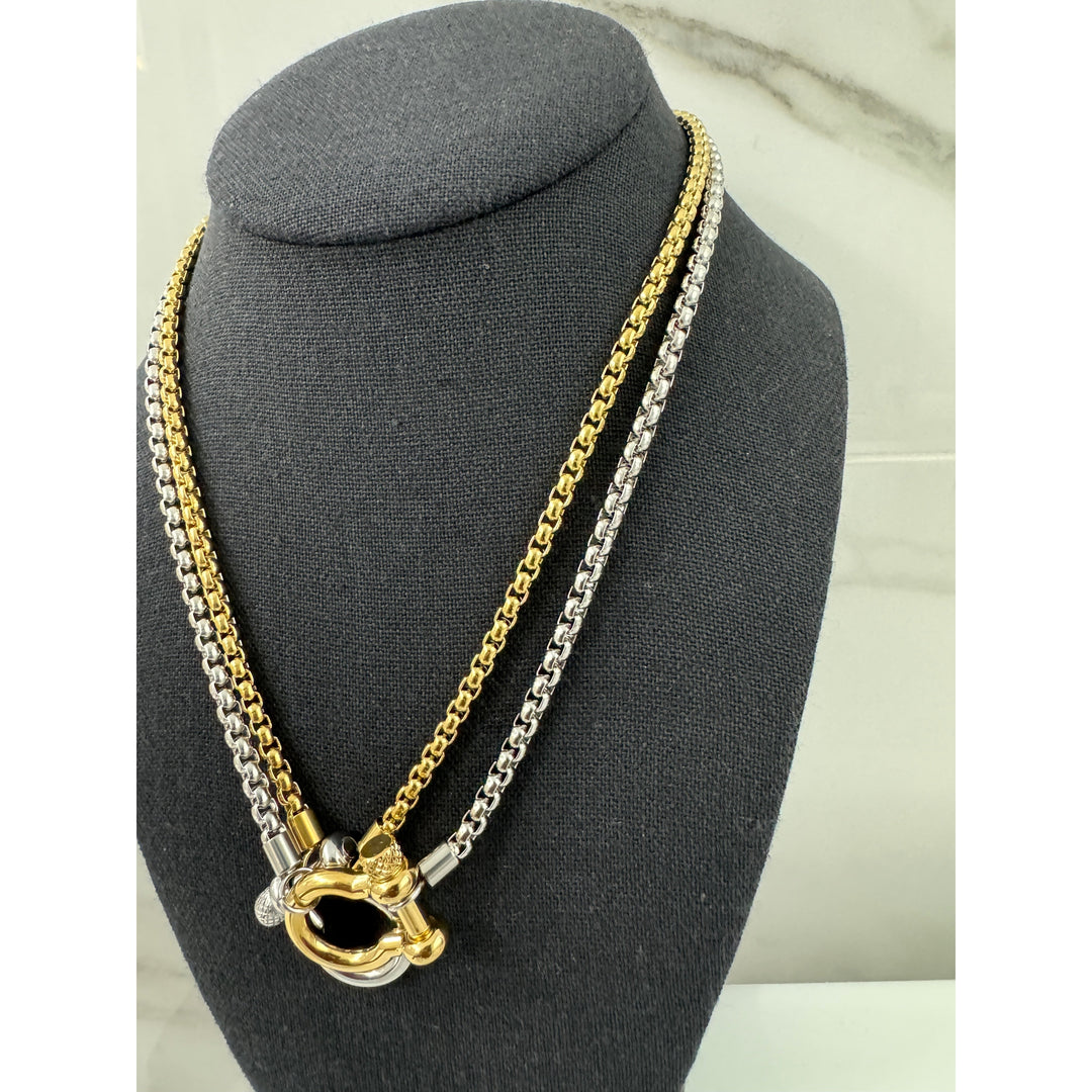 Double the Horseshoe Necklace Stack
