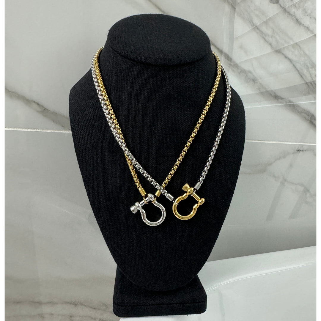 Double the Horseshoe Necklace Stack