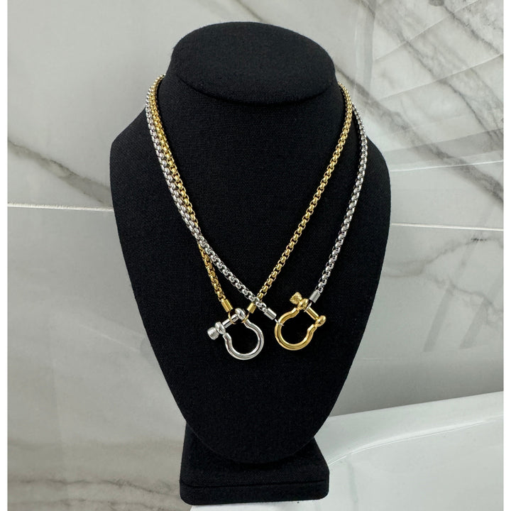 Double the Horseshoe Necklace Stack