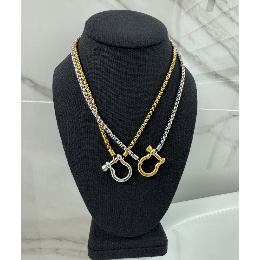 Double the Horseshoe Necklace Stack