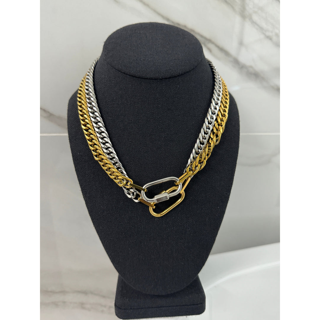 Double the Carabiner Necklace Stack