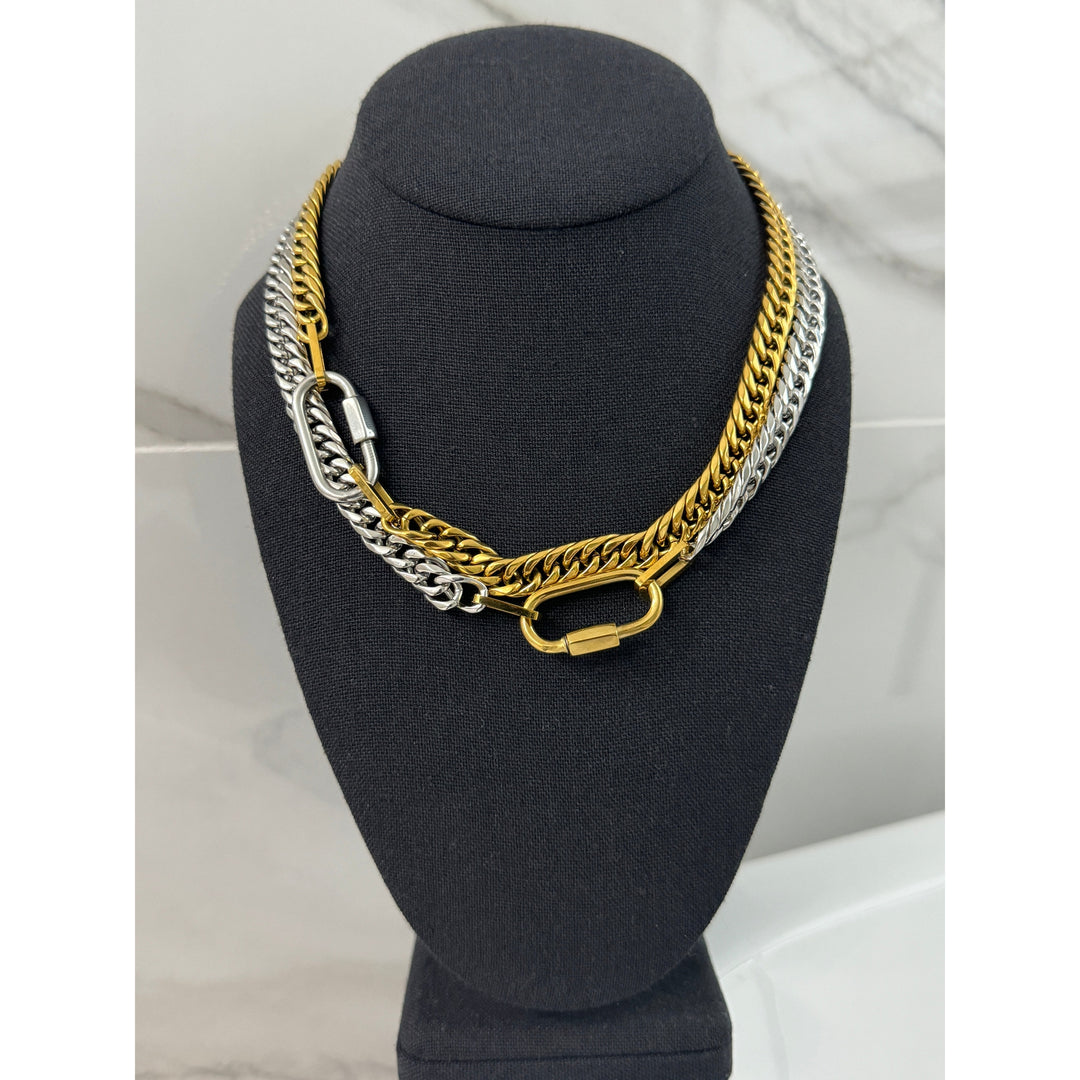Double the Carabiner Necklace Stack