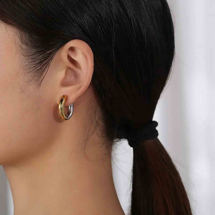 Two Tone Hoop Earrings