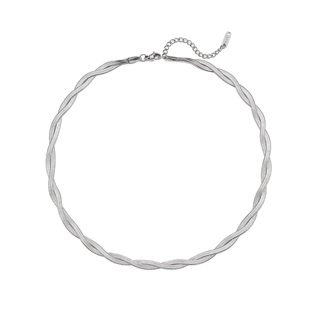 Silver Twisted Herringbone Necklace