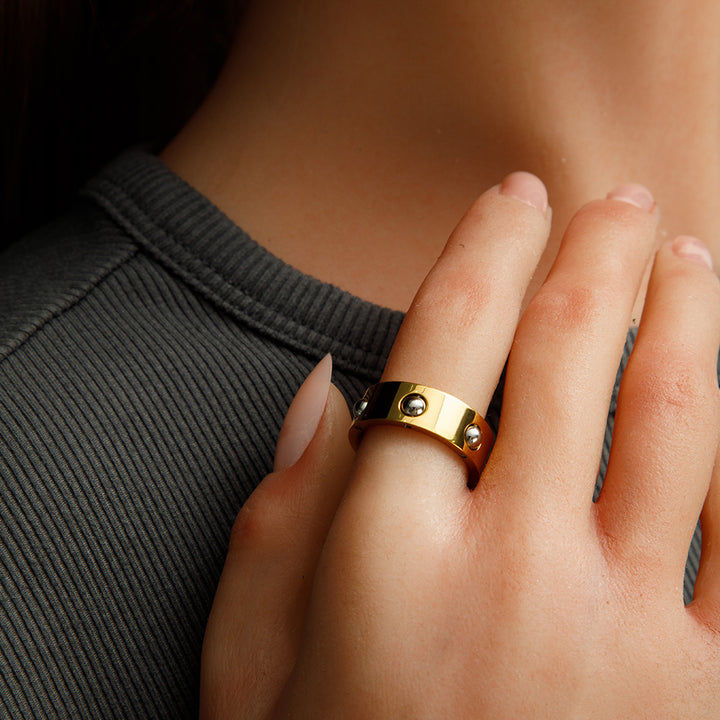 Gold Ring with Mini Balls