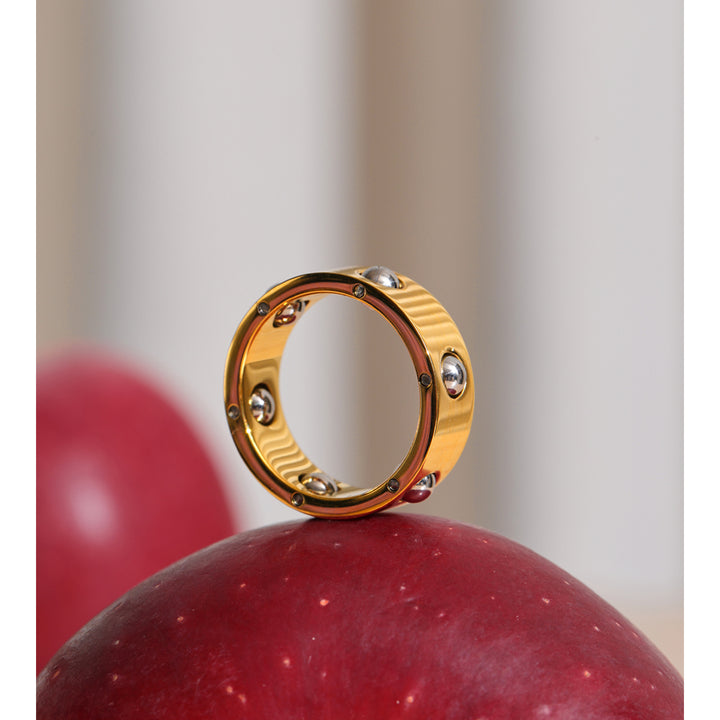 Gold Ring with Mini Balls