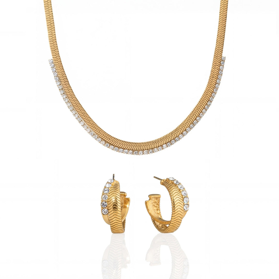 Studded Herringbone Set - iceandgold