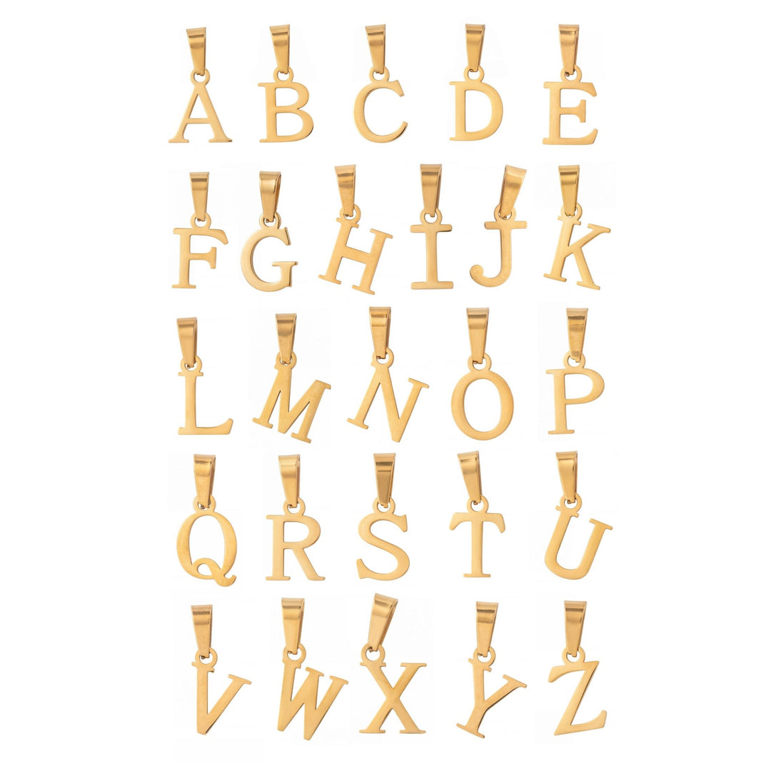 Gold Letter Pendant with Cuban Chain - iceandgold
