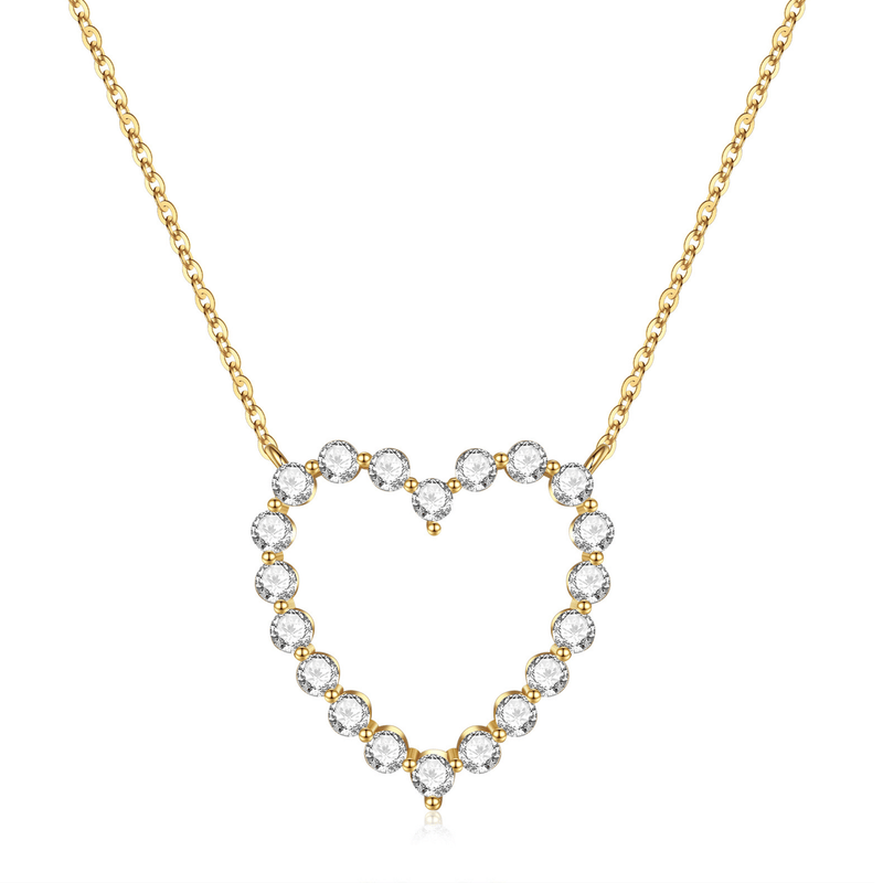 Pave Heart Necklace - iceandgold