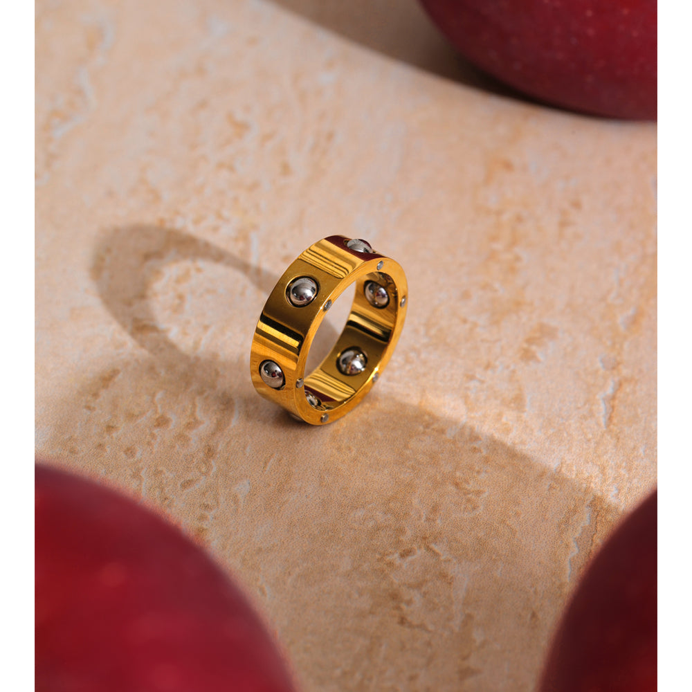 Gold Ring with Mini Balls