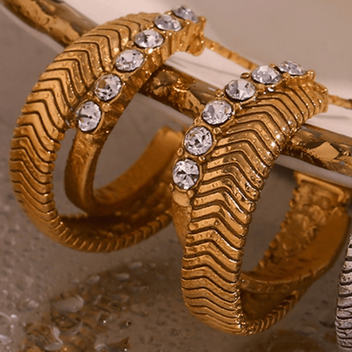 Studded Hoop Earrings - iceandgold