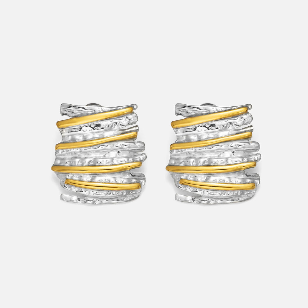 Two Tone Stripe Earrings