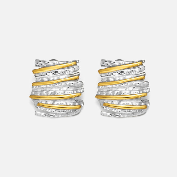 Two Tone Stripe Earrings