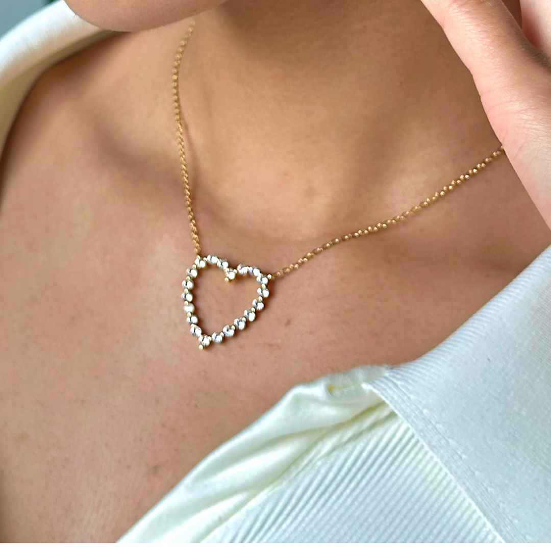 Pave Heart Necklace