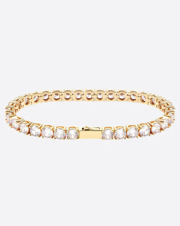 4mm Ice and Gold Tennis Bracelet (Unisex)