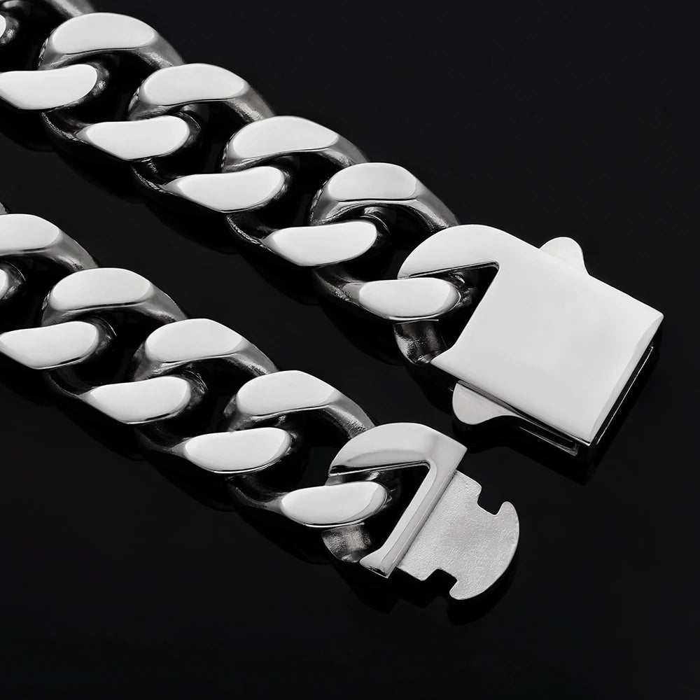 White Gold 12mm Miami Cuban Link Necklace